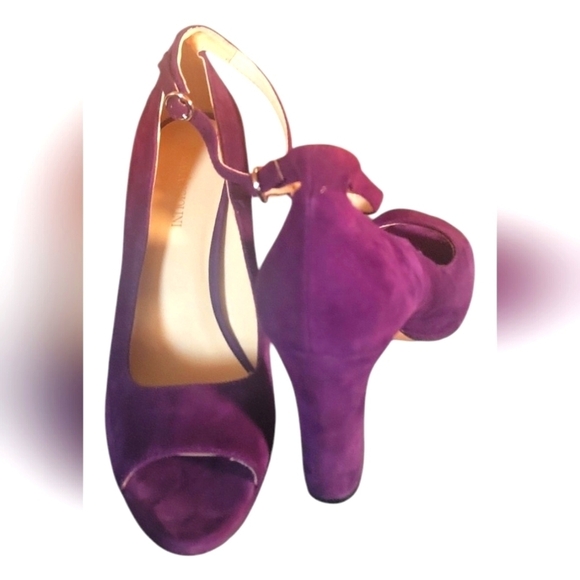 Enzo Angiolini Women's Ankle Buckle Strap Purple Suede Size 7.5 - Picture 3 of 9
